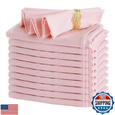 Mixweer Set of 40 Cotton Linen Dinner Napkins Bulk 16 x 16 Inch Reusable Fabr - Image 1 of 4