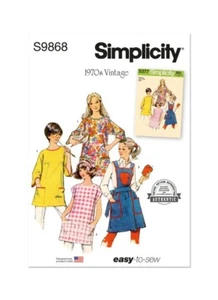 SIMPLICITY Sewing Pattern 9868 Retro Vintage 70's Misses  Aprons 8-22    20% OFF - Picture 1 of 3