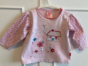 Baby girls light pink top 3-6mnths house,flowers,woodland design, Pumpkin Patch - Picture 1 of 4