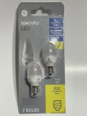 GE Lighting Specialty LED Frosted C7 120 Volts 4 Watt Replacement Bulbs 2 Count - Image 1 of 2