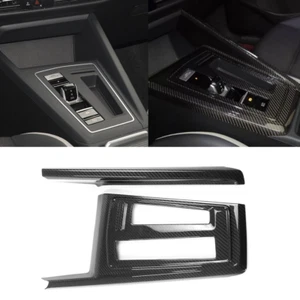2x Carbon Fiber Central Console Gear Shift Panel Trim For VW Golf MK8 GTI 22-24 - Picture 1 of 14