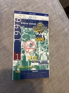1996 WORLD SERIES GAME 1 DEREK JETER 1ST WORLD SERIES GAME TICKET STUB - Bild 1 von 2