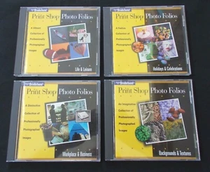 4 Print Shop Photo Folios CD-Rom's By Broderbund Windows and Macintosh Compat... - Picture 1 of 5