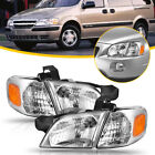 Fits 97-05 Venture Silhouette 99-05 Montana Clear Headlights Corner Lamps Pair Chevrolet Venture