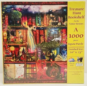 Treasure Hunt Bookshelf Puzzle by Suns Out 1000 pieces 20" x 27" Sealed. - Picture 1 of 9