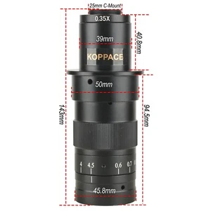 KOPPACE 14X-107X C-Mount HD Microscope lens 0.6X-4.5X Continuous Zoom Lens - Picture 1 of 9