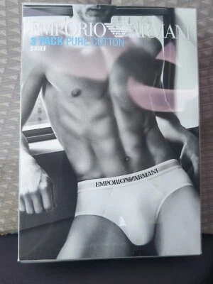 Paquete de 3 calzoncillos de algodón puro Emporio Armani ropa interior para hombre talla S negro gris Foto 1 de 4