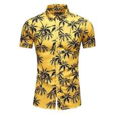 Mens Short Sleeve Palm Tree Hawaii Shirts Top Summer Beach Floral T Shirt 1PC
