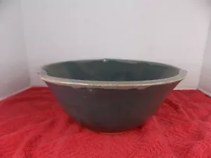 handgefertigte große Keramik Keramik Ton Rührschüssel Servierschüssel blau grau 9x4 - Bild 1 von 7