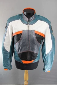 HEIN GERICKE PRO SPORTS LEATHER BIKER JCKT + BACK/SHOULDER/ELBOW PROTECTORS 40IN - Picture 1 of 9