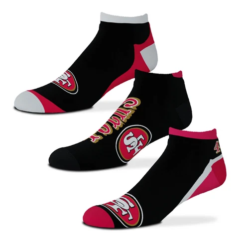 San Francisco 49ers NFL Flash 3 Pack No Show Mens Large Socks Fits Size 10-13 Cover