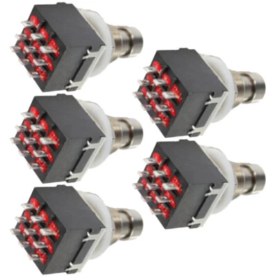 5 x 3PDT 9-Pin Gitarreneffekte Stomp Schalter Pedal Box Fuß Metall True Bypass AT - Bild 1 von 4