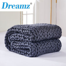 Dreamz Weighted Blanket 3KG 6.5KG 9KG Chunky Bulky Knit Throw Blanket Kids Adult