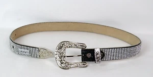 BLING GÜRTEL LEDER BHW 1087 KRISTALL STRASS MEDIUM VINTAGE 31 3/4" bis 35 3/4 - Bild 1 von 11
