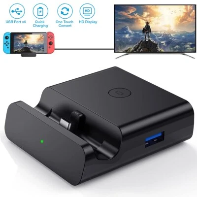 Docking Station Stand Charging Dock 4K TV HDMI Adapter For Nintendo Switch US - Image 1 of 4