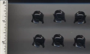 LEGO x 6 Black Minifig, Headgear Helmet Castle with Cheek Protection Angled - Picture 1 of 1