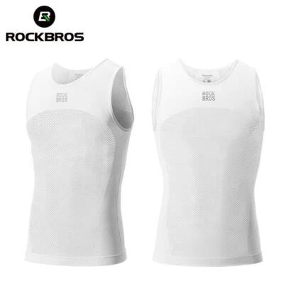 ROCKBROS Cycling Vest Men Mesh Bike Base Layer Sleeveless Quick Dry Undershirt - Image 1 of 4