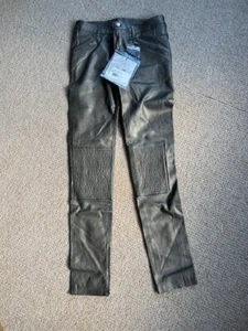 BLK DNM gold leather jeans trousers pants biker style 27" NWT - Picture 1 of 5