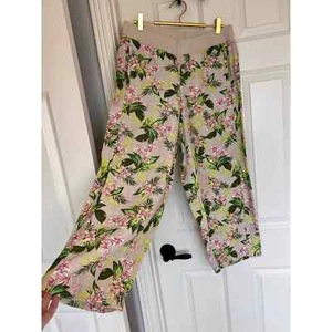 J. Jill 100% Love Lino Marfil Floral Pierna Ancha Pantalones Cortos Talla Pequeña - Imagen 1 de 10