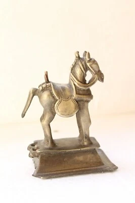 古董纯色黄铜部落民间优质马装饰雕像 NH3365 — 第 1/4 张图片