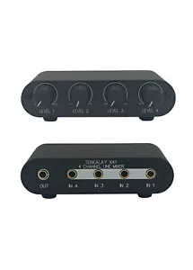 4 Way Audio mixer 3.5mm Stereo line levels control Box (4 in 1 out) passive X41 - Picture 1 of 8