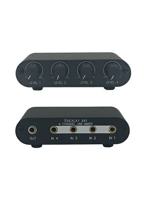 4 Way Audio mixer 3.5mm Stereo line levels control Box (4 in 1 out) passive X41 - Image 1 of 4