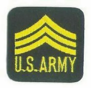 Army Sergeant Rank Patch (2 1/2" in) Iron-on Kids Costume Insignia set of 2 - Picture 1 of 2