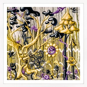 Kenny Scharf "Furungle (Gold)" | Signed Pigment Print with Diamond Dust | 47x47" - Picture 1 of 4