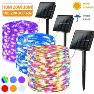 Solar Fairy String Lights Garden Outdoor Party Christmas Lamps Decor 100-400LED - Picture 1 of 40