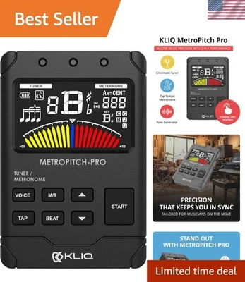 KLIQ PRO 节拍器调谐器 - 小巧有线传感器,一体机适用于音乐家 — 第 1/4 张图片