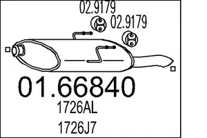 MTS 01.66840 Rear Muffler for PEUGEOT - Bild 1 von 3