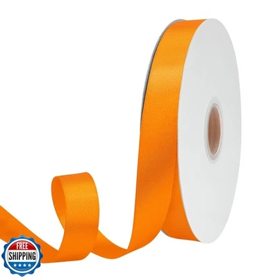 GTYBOVA 7/8 Inch x 100 Yards Double Face Orange Satin Ribbon 100% Polyester M - Image 1 of 4