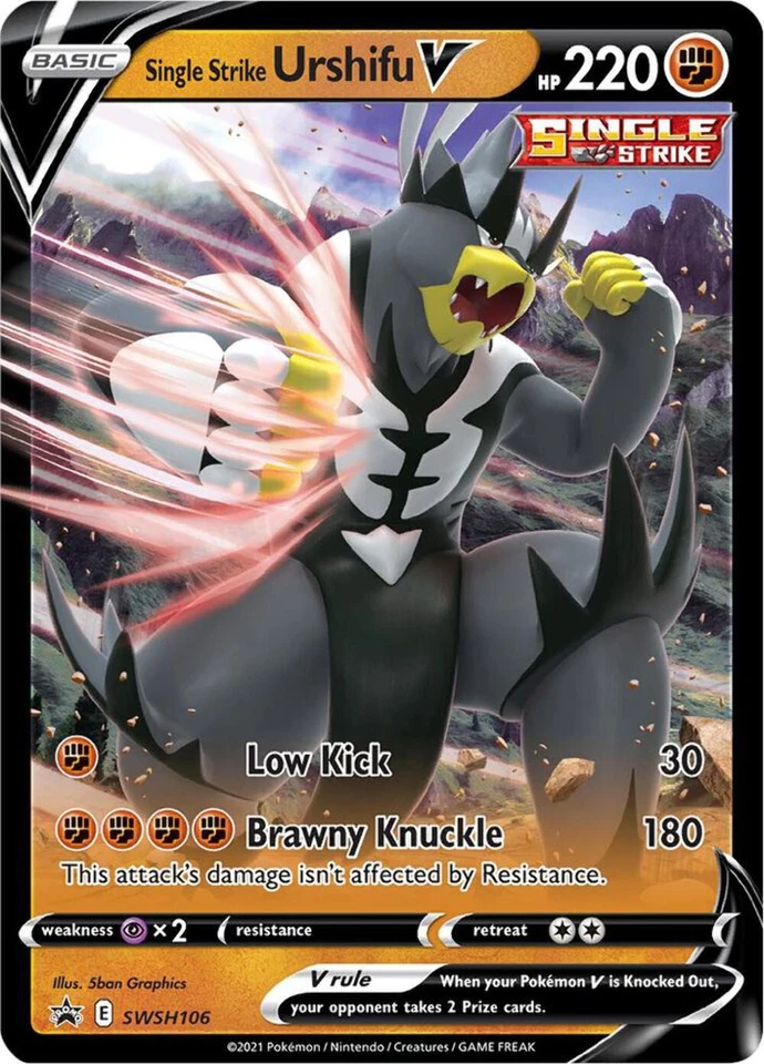 Pokemon Sword & Shield Promo Single Strike Urshifu V SWSH106 Holo Card - Image 1 of 1