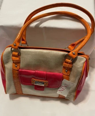 Nine & Co ~ New Tri-Color Shoulder BAG ~ Pink Orange Beige ~  Block Colors - Image 1 of 4