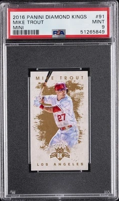 2016 DIAMOND KINGS MINI #91 MIKE TROUT PSA 9 - Image 1 of 2