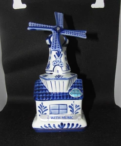 Bosman Blue Delfts Blauw Holland Spinning Windmill Music Box ....working 6"H - Picture 1 of 4