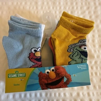 Paquete de 10 calcetines Sesame Street bebé/infante talla 12-24 meses nuevos con etiquetas varios Foto 1 de 3
