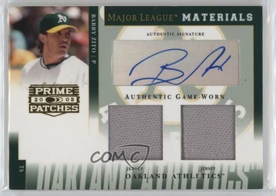 2005 Donruss Prime Patches Double Swatch Signatures /75 Barry Zito #MLM-41 Auto - Image 1 of 2