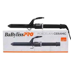 NEW BAD BOX~ BABYLISS PRO PORCELAIN CERAMIC 1” SPRING CURLING IRON BLACK BP100S - Picture 1 of 4
