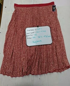New Vince Camuto Women's Pleated Maxi Midi Skirt Twiggy Dot Red/Pink 2XL AM7 - Picture 1 of 3