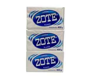 3 Pack Jabon ZOTE Blanco en Barra 400g ZOTE Laundry Bar Soap