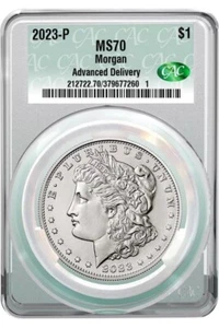 2023 $1 Uncirculated Silver Morgan Dollar CAC MS70 Advanced Delivery - Picture 1 of 2