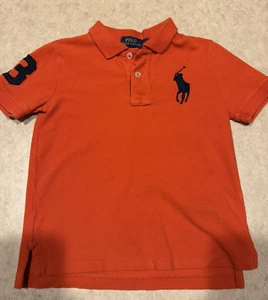 Polo Ralph Lauren Polo Youth Boy Size 4/4T  Orange Logo Embroidered Big Pony - Picture 1 of 6