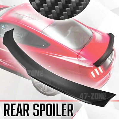 Rear Spoiler Wing For 15-21 Ford Mustang Real Matte Carbon Fiber Racing Style - Image 1 of 3