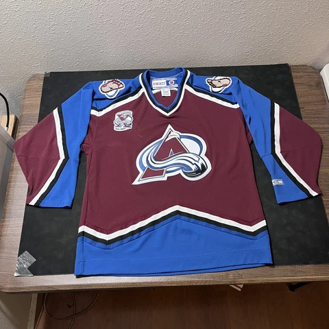 Colorado Avalanche jersey Vintage NHL CCM Anniversary season big foot mens large Cover