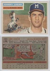 1956 Topps Johnny Logan (Gray Back) #136.1