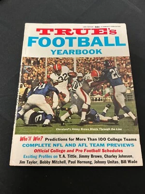 1964 True’s Football Yearbook Magazine Jim Brown Cover - Image 1 of 4