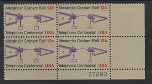 ALLYS US Plate Block Scott #1683 13c Telephone Centennial [4] MNH F/VF [STK] - Picture 1 of 1