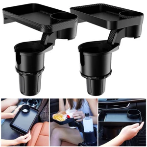 Car Cup Holder Expander with Attachable Tray Adjustable Car Phone Drink teeBp - Picture 1 of 14