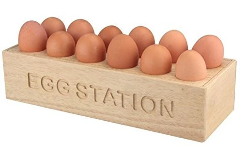12 Egg Station Cupboard Kitchen Storage Wood Tray Rack Stand Holder Organiser 69